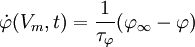 dot {varphi} (V_m, t) = frac {1} {tau_varphi} (varphi_infty - varphi)